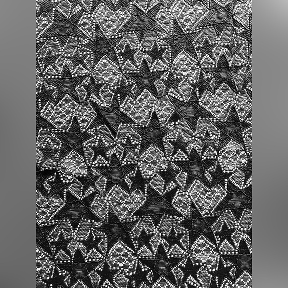 NEW Womens 4th of July Star Print Black Lace Swimsuit Cover Up Kimono Top - Picture 4 of 5